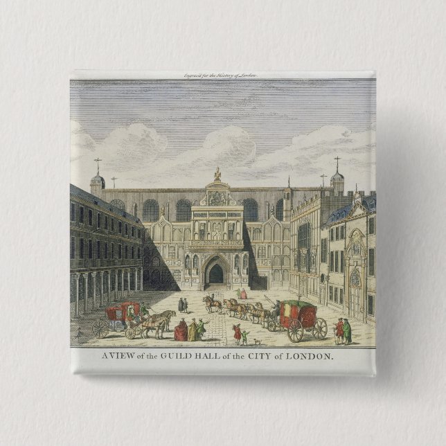Eine Ansicht der Innung Hall der Stadt von London, Button (Vorderseite)
