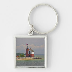Eine Ansicht der Round Island Light Station. Schlüsselanhänger