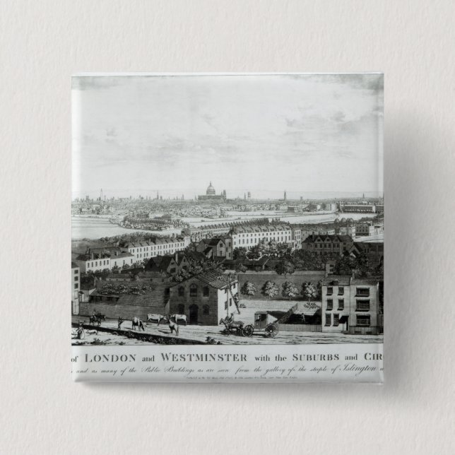 Eine Ansicht der Städte von London und von Button (Vorderseite)