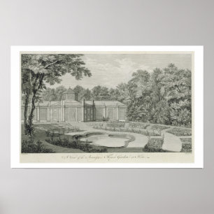 Eine Ansicht des Aviary und des Blumen-Gartens bei Poster