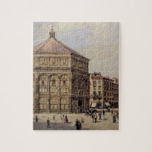 Eine Ansicht des Baptistry in Florenz (Platte)