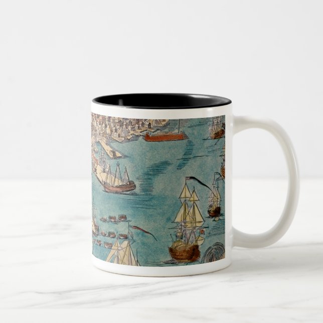 Eine Ansicht des Teils der Stadt von Boston Zweifarbige Tasse (Rechts)