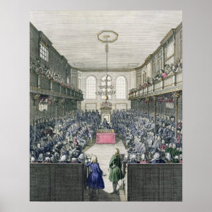 Eine Ansicht des Unterhauses, graviert von B. Col. Poster