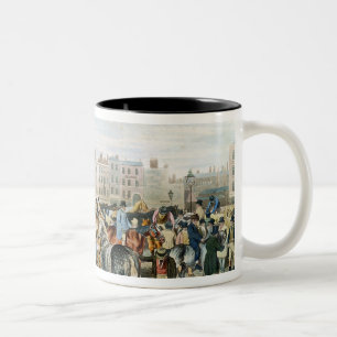Eine Ansicht in Smithfield gravierte durch F.C. u. Zweifarbige Tasse