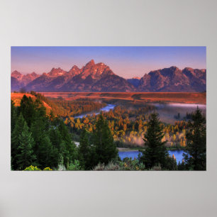 Eine Ansicht morgens Poster