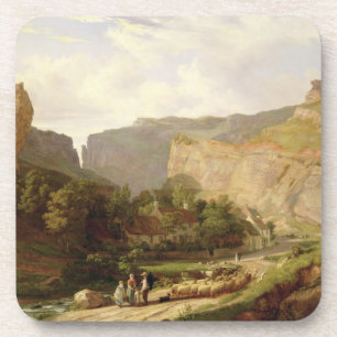 Eine Ansicht von Cheddarkäse-Schlucht (Öl auf Untersetzer