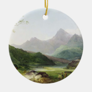 Eine Ansicht von Snowdon vom Hornstein Curig, 1787 Keramikornament