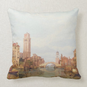Eine Ansicht von Verona, 1848 (Öl auf Leinwand) Kissen