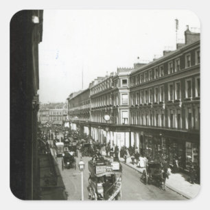 Eine Ansicht von Westbourne Grove, London Quadratischer Aufkleber