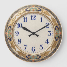 Eine antike japanische Satsuma-Keramik-Uhr im Stil Große Wanduhr