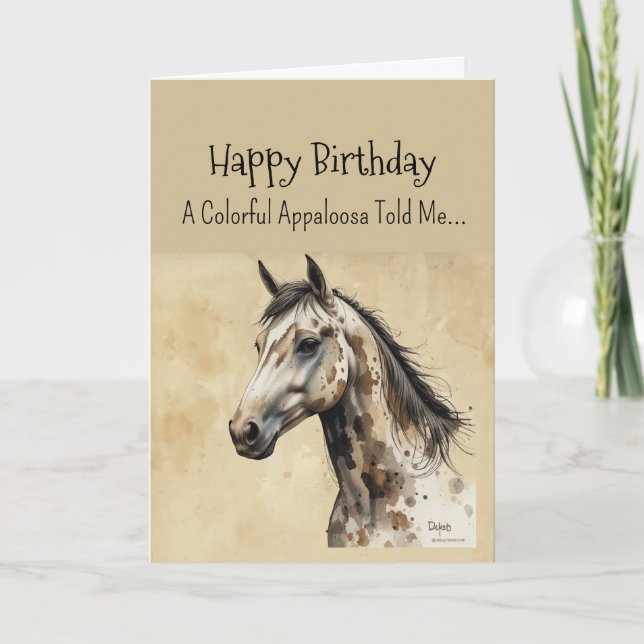 Eine Appaloosa Pferdepersönlichkeit zum Geburtstag Karte (Vorderseite)