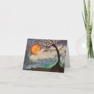 Eine Aquarellkunst des Wunschbaumes Dankeskarte