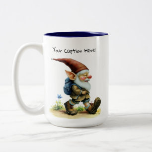 Eine Aquarellmalerei eines Niedlichen Genoms Zweifarbige Tasse