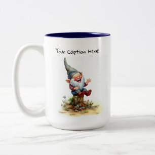 Eine Aquarellmalerei eines Niedlichen Genoms Zweifarbige Tasse