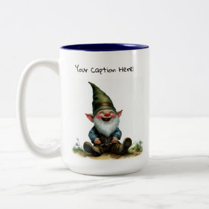 Eine Aquarellmalerei eines Niedlichen Genoms Zweifarbige Tasse