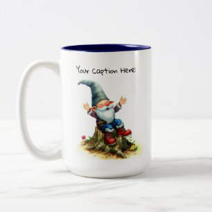 Eine Aquarellmalerei eines Niedlichen Genoms Zweifarbige Tasse