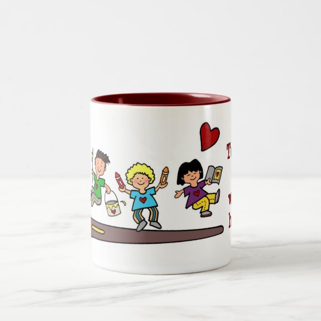 Eine Arbeit des Herzens Zweifarbige Tasse (Mittel)