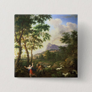 Eine arkadische Landschaft mit Pan und dem Syrinx Button