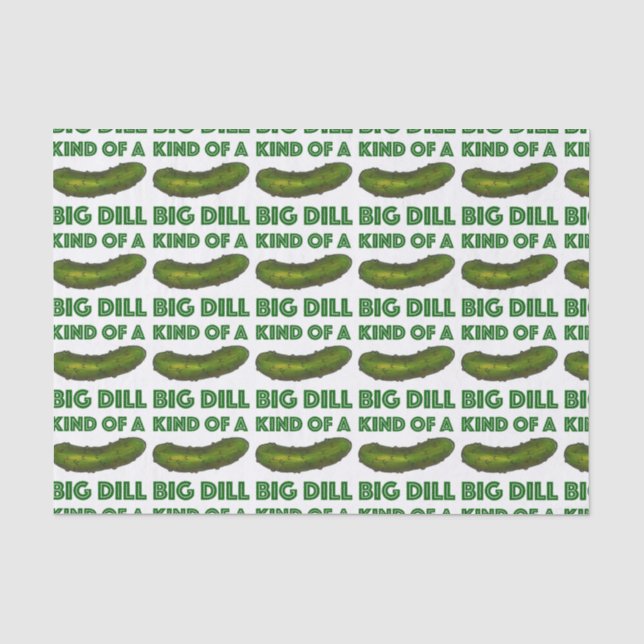 Eine Art Big Dill (Deal) Green Kosher Deli Pickle Seidenpapier (Vorderseite)