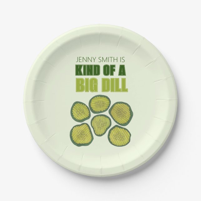Eine Art Big Dill Deal Green Pickle Chip Glückwuns Pappteller (Vorderseite)
