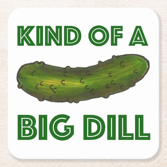 Eine Art Big Dill (Deal) Green Pickle Feinschmecke Rechteckiger Pappuntersetzer (Vorderseite)