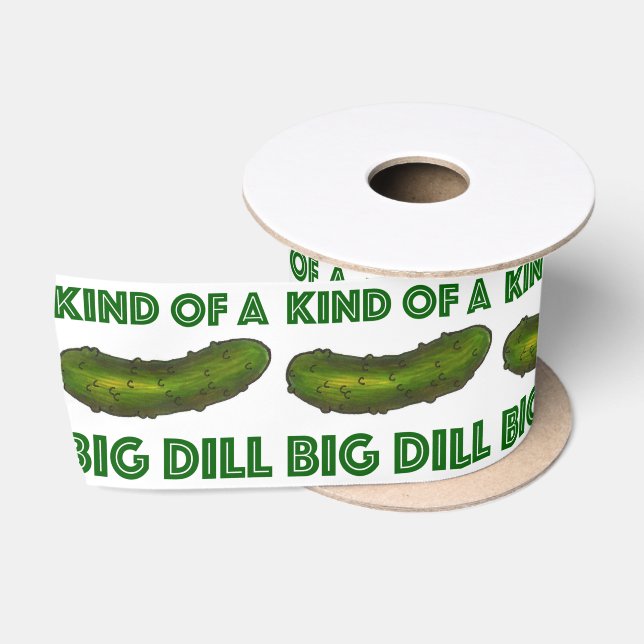 Eine Art Big Dill (Deal) Green Pickle Food Print Satinband (Spule)