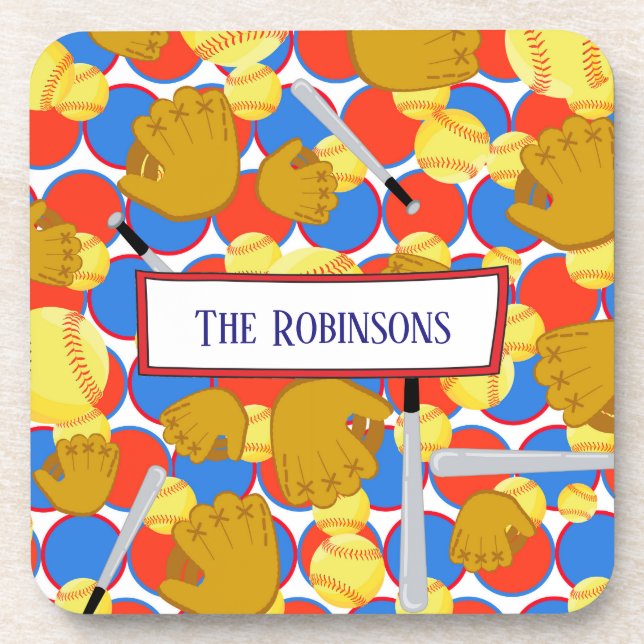 Eine Art Softball Getränkeuntersetzer (Vorderseite)