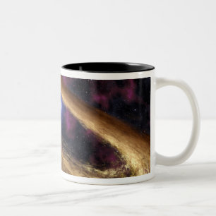 Eine Art toter Stern nannte einen Pulsar Zweifarbige Tasse