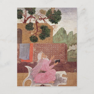 Eine Aszese auf einer Tigerhaut Postkarte