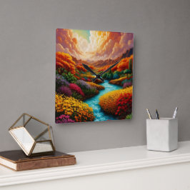 Eine atemberaubende Fantasie Landschaft Kunst - Xz Quadratische Wanduhr
