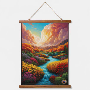 Eine atemberaubende Fantasie Landschaft Kunst - Xz Wandteppich Mit Holzrahmen