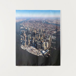 Eine atemberaubende Luftansicht von New York City Wandteppich