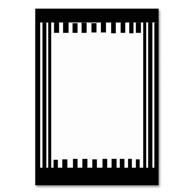 EINE ATTRAKTIVE SCHWARZE UND WEISSE TABELLE-KARTE TISCHNUMMER (Vorderseite)