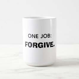 Eine Aufgabe: Verzeihen Kaffeetasse