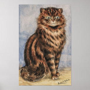 Eine aufmerksame Tabbykatze von Louis William Wain Poster