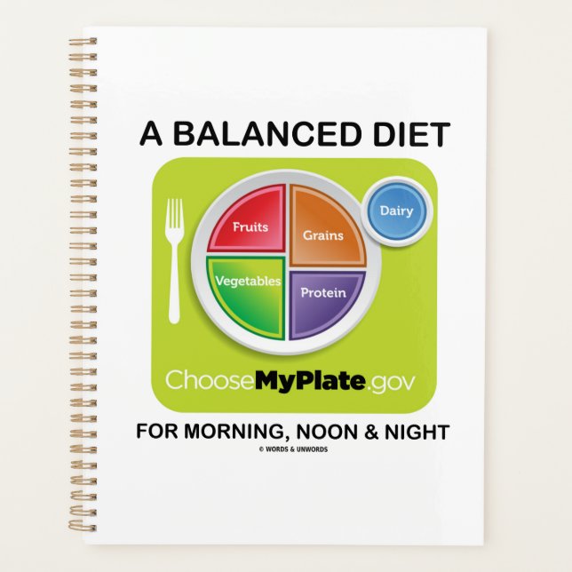 Eine ausgewogene Ernährung für das MyPlate morgens Planer (Vorderseite)