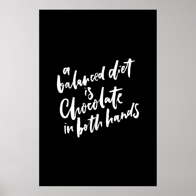 Eine ausgewogene Ernährung ist in beiden Händen Sc Poster (Vorne)