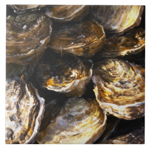 Eine Austernplatte. Fliese