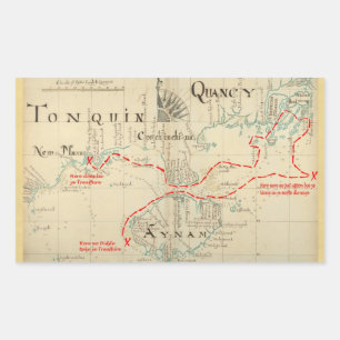 Eine authentische 1690 Pirate Map (mit Verzierunge Rechteckiger Aufkleber