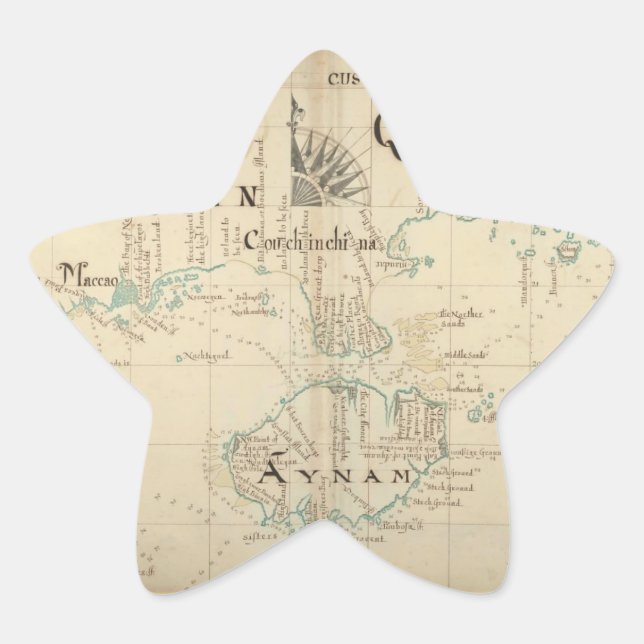 Eine authentische 1690 Pirate Map Stern-Aufkleber (Vorderseite)