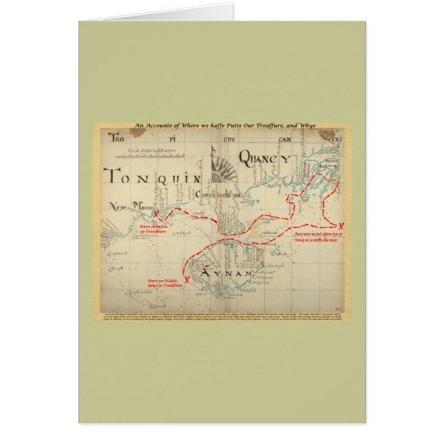 Eine authentische 1690 Piraten-Karte (mit (Vorne)