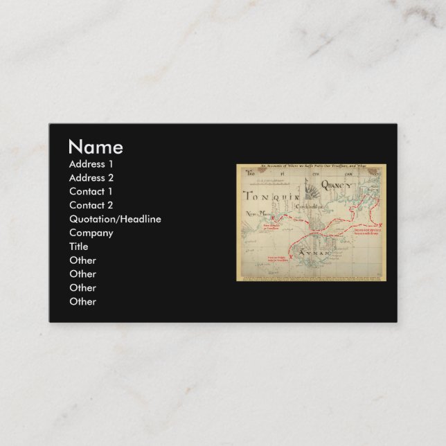 Eine authentische 1690 Piraten-Karte (mit Visitenkarte (Vorderseite)