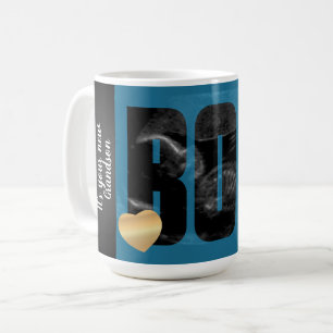 Eine Babyankündigung - Sonogramm mit DIY-Text Kaffeetasse