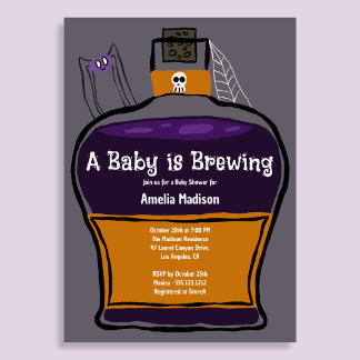 Eine Babybrauerei Halloween-Einladung zur Babypart Einladung