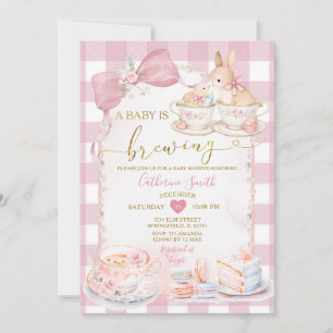 Eine Babybrauerei-Häschen-Teetasse Mädchen-Baby-Pa Einladung