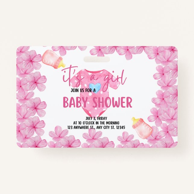 eine Babydusche Ausweis (Vorderseite)