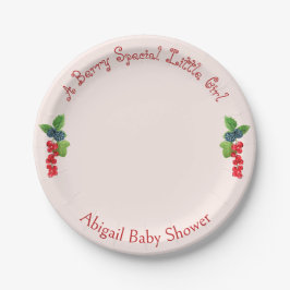 Eine Babydusche mit einem kleinen Mädchen. Pappteller