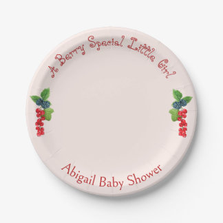 Eine Babydusche mit einem kleinen Mädchen. Pappteller