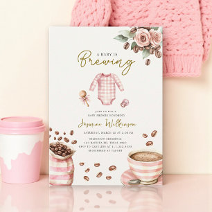 eine Babyparty in Rosa steht bevor Einladung