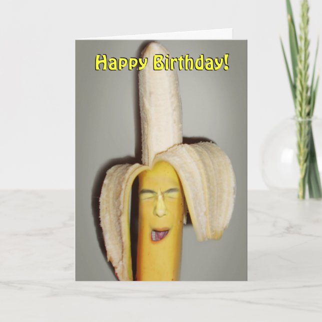 Eine Banane, die Kopfschmerzen spaltet Karte (Vorderseite)